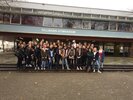 Devant le lycée de Stuttgart (Dillmann-Gymnasium) avec les Français et leurs (...)